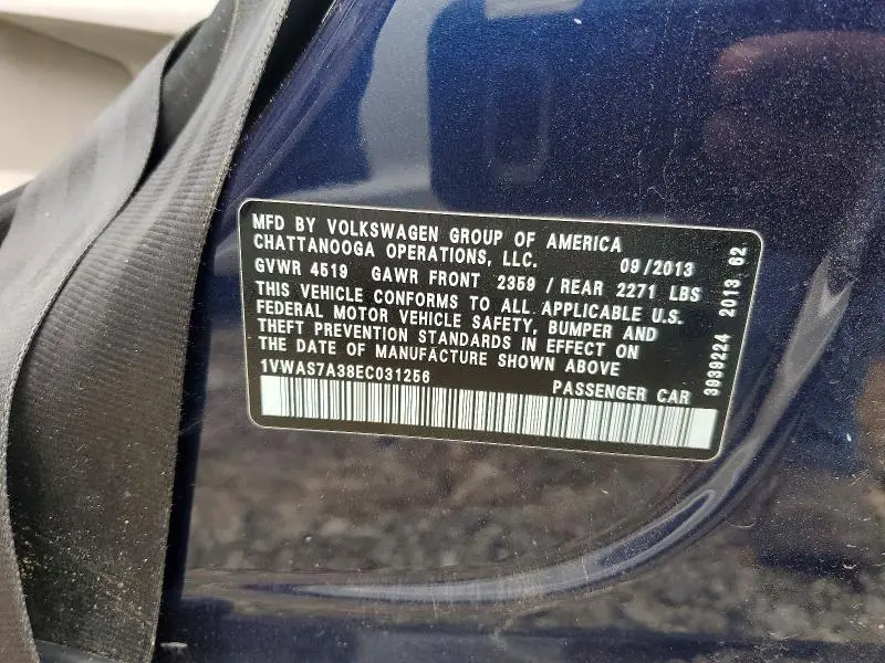 2014 VOLKSWAGEN PASSAT S  