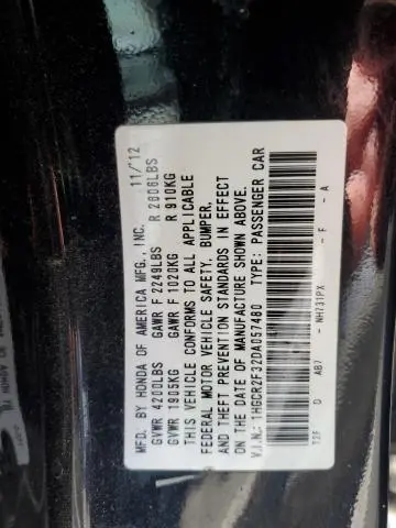 2013 HONDA ACCORD LX  