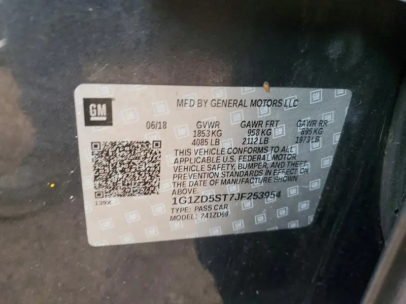 2018 CHEVROLET MALIBU LT  