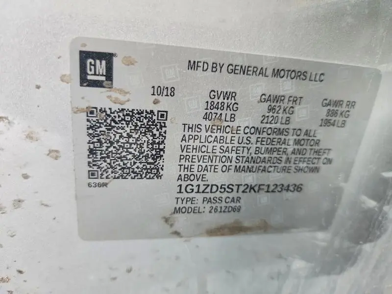 2019 CHEVROLET MALIBU LT  