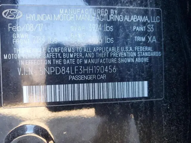 2017 HYUNDAI ELANTRA SE  