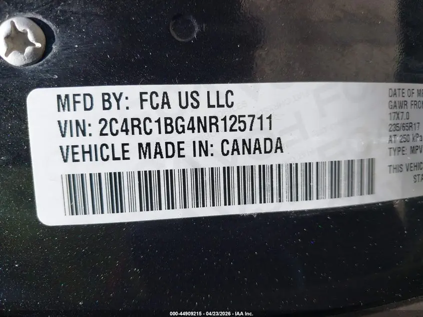 2022 CHRYSLER PACIFICA TOURING L