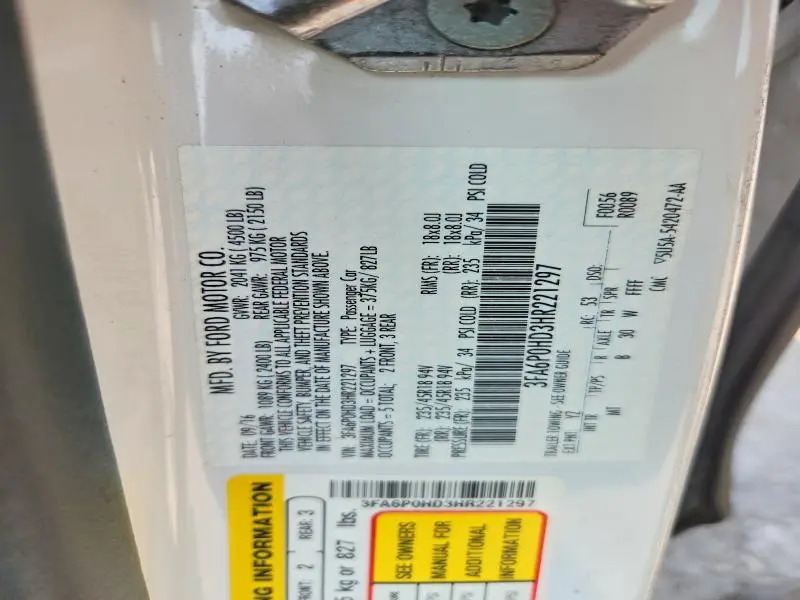 2017 FORD FUSION SE  