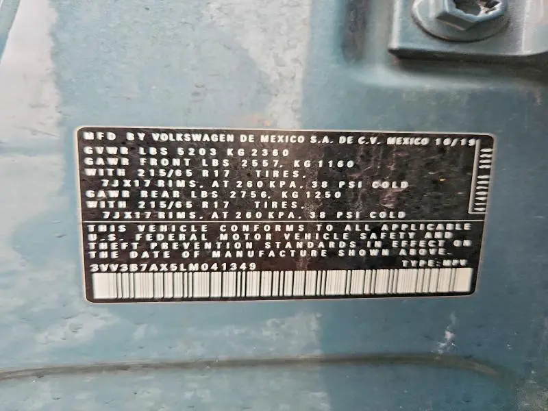 2020 VOLKSWAGEN TIGUAN SE  