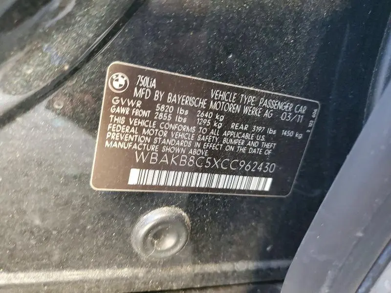 2012 BMW 750 LI  