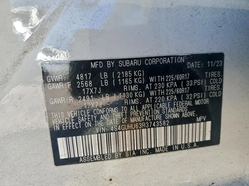 2024 SUBARU CROSSTREK WILDERNESS  