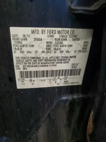 2011 FORD EDGE LIMITED  