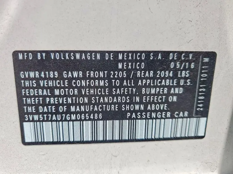 2016 VOLKSWAGEN GTI S/SE  