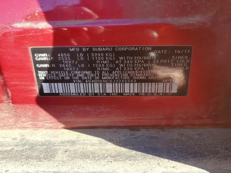 2018 SUBARU OUTBACK 3.6R LIMITED  