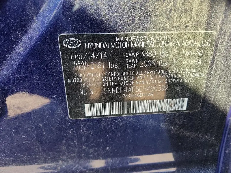 2014 HYUNDAI ELANTRA SE  