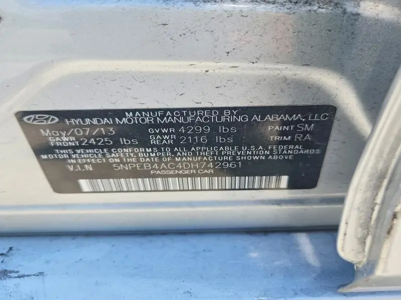 2013 HYUNDAI SONATA GLS  