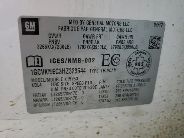 2017 CHEVROLET SILVERADO K1500  