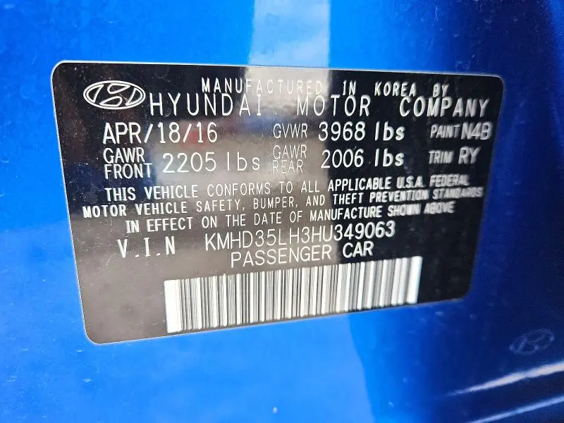 2017 HYUNDAI ELANTRA GT BASE  