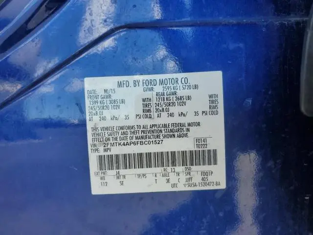 2015 FORD EDGE SPORT  