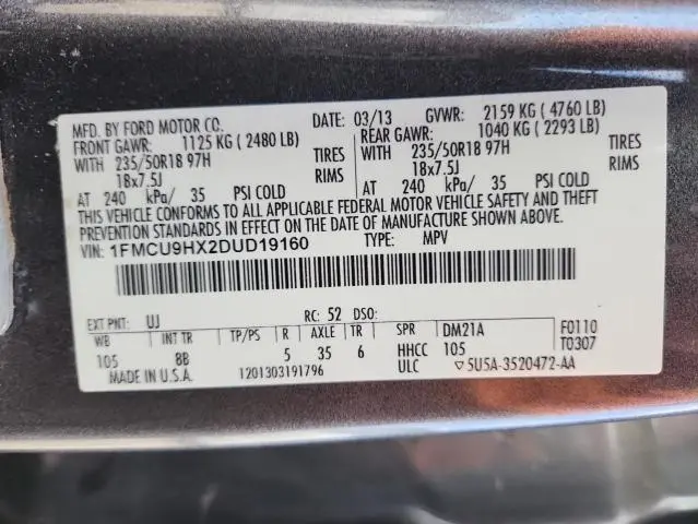 2013 FORD ESCAPE SEL  