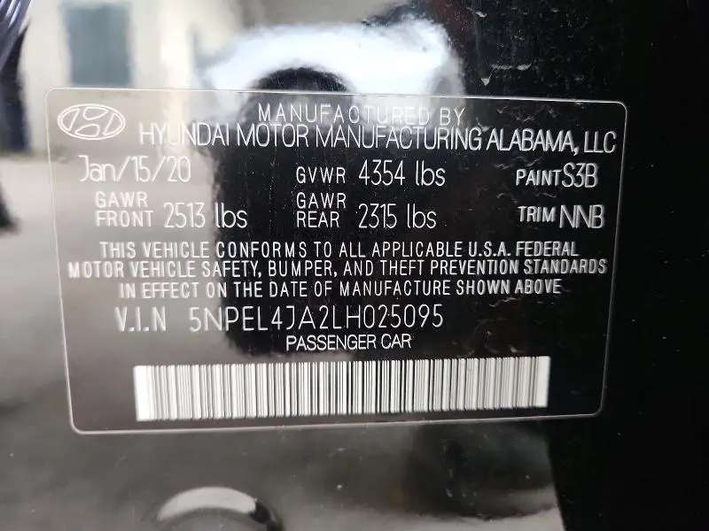2020 HYUNDAI SONATA SEL  
