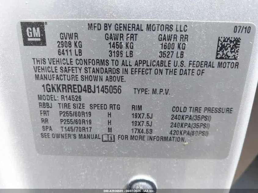2011 GMC ACADIA SLT-1