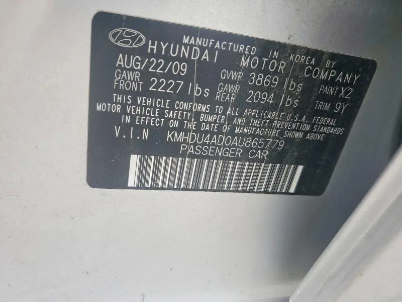 2010 HYUNDAI ELANTRA GLS  