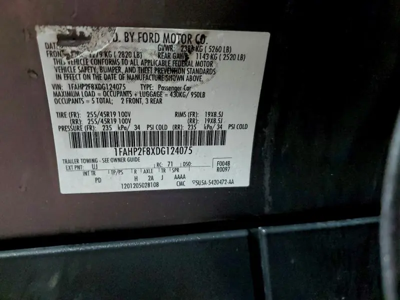 2013 FORD TAURUS LIMITED  