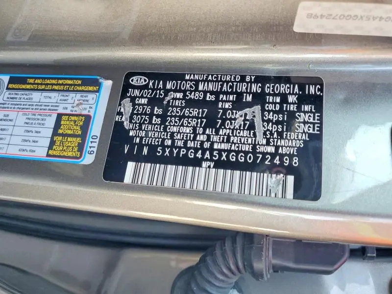 2016 KIA SORENTO LX V6  