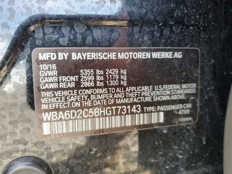 2017 BMW 640 XI GRAN COUPE  