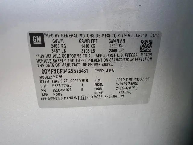 2016 CADILLAC SRX PERFORMANCE COLLECTION  