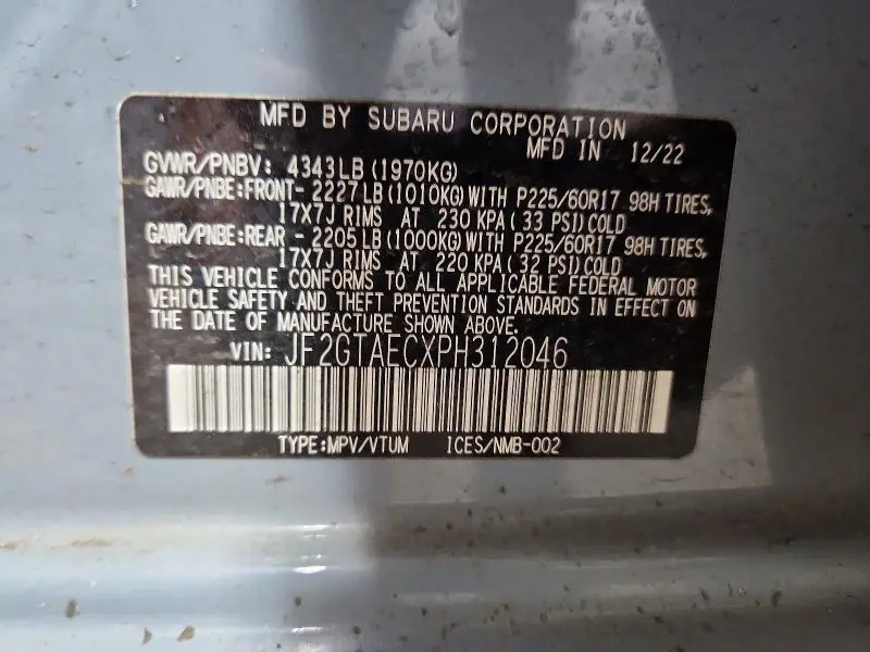 2023 SUBARU CROSSTREK PREMIUM  