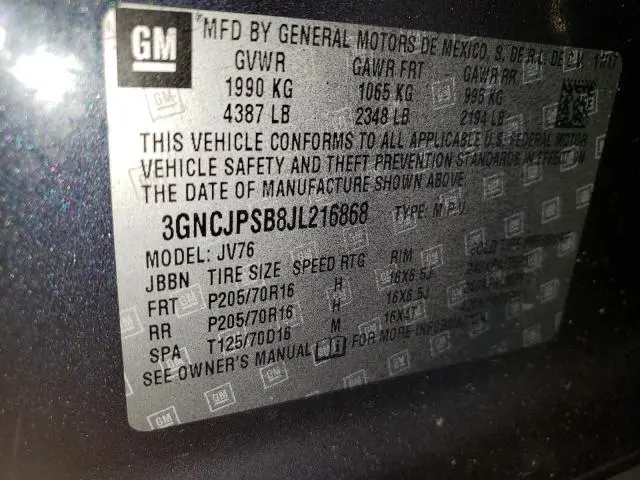 2018 CHEVROLET TRAX 1LT  