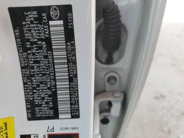 2016 TOYOTA CAMRY LE