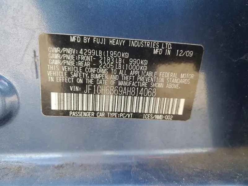 2010 SUBARU IMPREZA 2.5I PREMIUM  