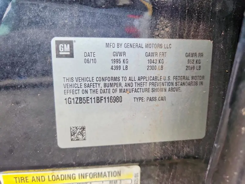 2011 CHEVROLET MALIBU LS  