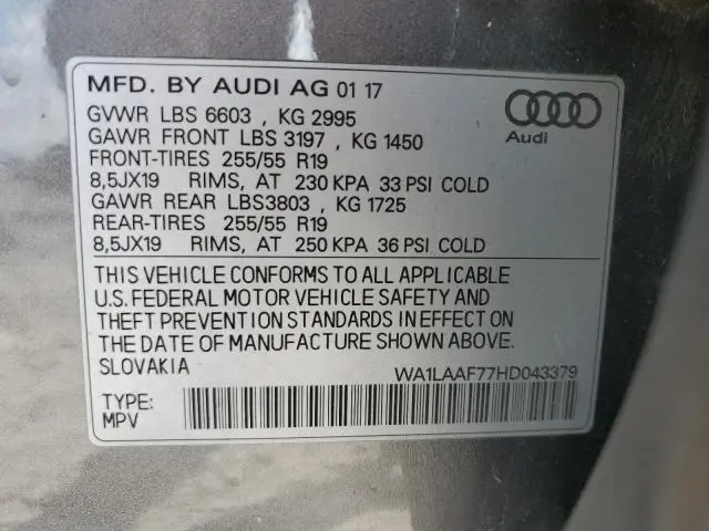 2017 AUDI Q7 PREMIUM PLUS  