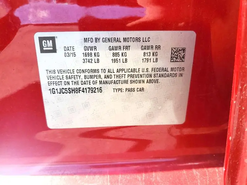 2015 CHEVROLET SONIC LT  