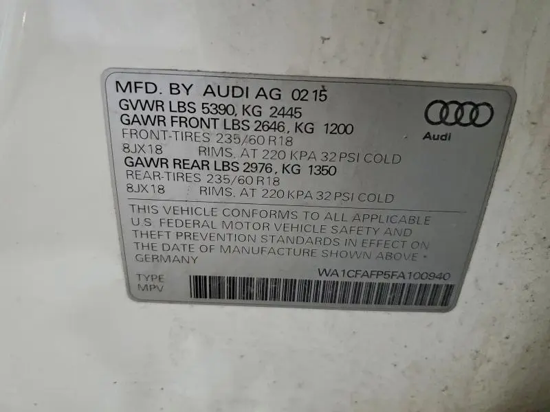 2015 AUDI Q5 PREMIUM  