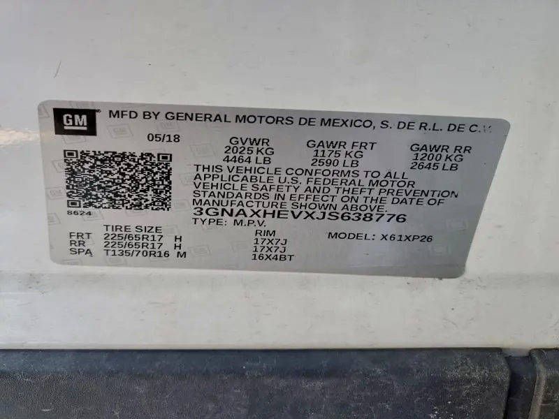 2018 CHEVROLET EQUINOX LS  