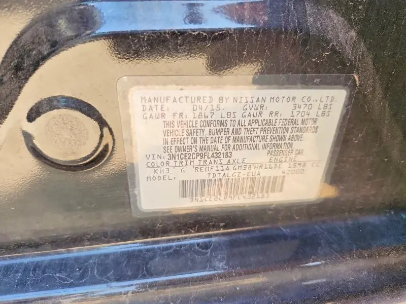 2015 NISSAN VERSA NOTE SR  
