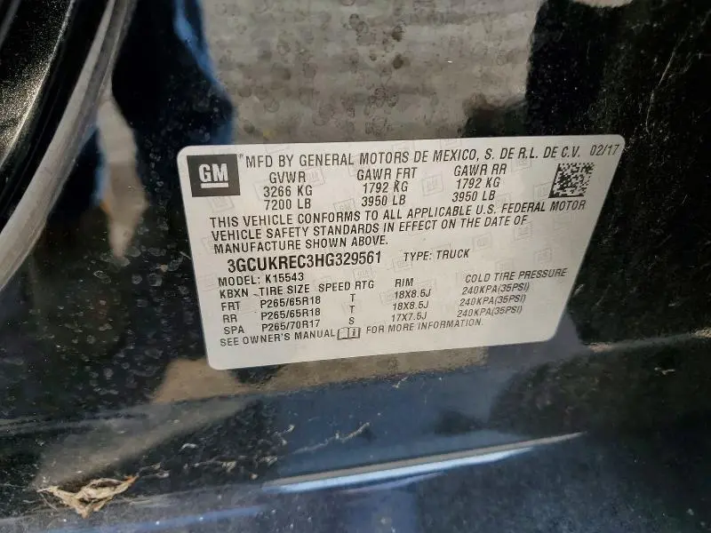 2017 CHEVROLET SILVERADO K1500 LT  