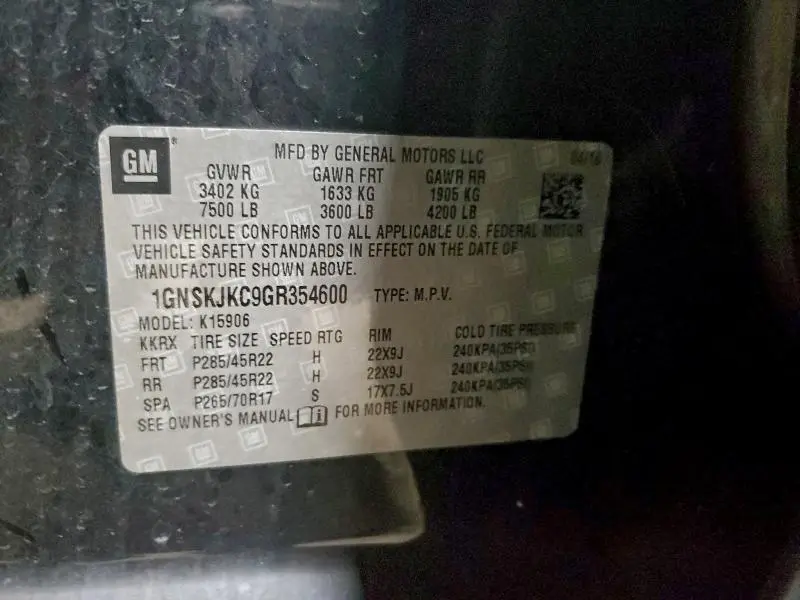 2016 CHEVROLET SUBURBAN K1500 LTZ  