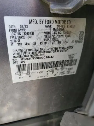 2013 FORD EXPLORER XLT  