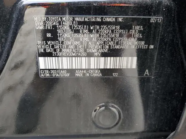 2013 TOYOTA RAV4 LIMITED  