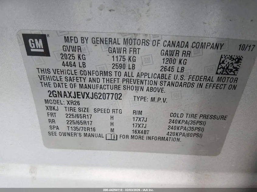 2018 CHEVROLET EQUINOX LT