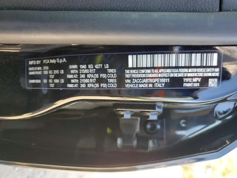 2016 JEEP RENEGADE LATITUDE  