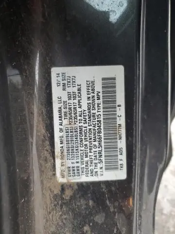 2015 HONDA ODYSSEY EXL  