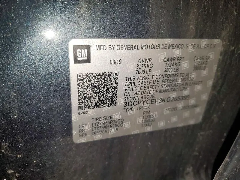 2019 CHEVROLET SILVERADO K1500 TRAIL BOSS CUSTOM  