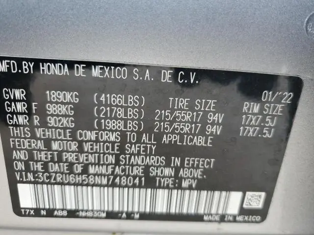 2022 HONDA HR-V EX