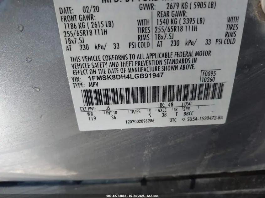 2020 FORD EXPLORER XLT