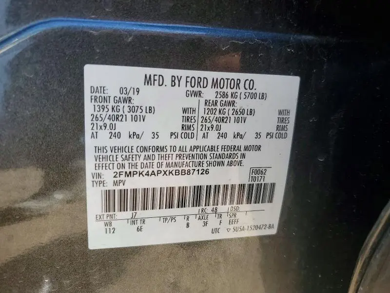 2019 FORD EDGE ST  