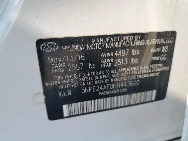 2017 HYUNDAI SONATA SE  