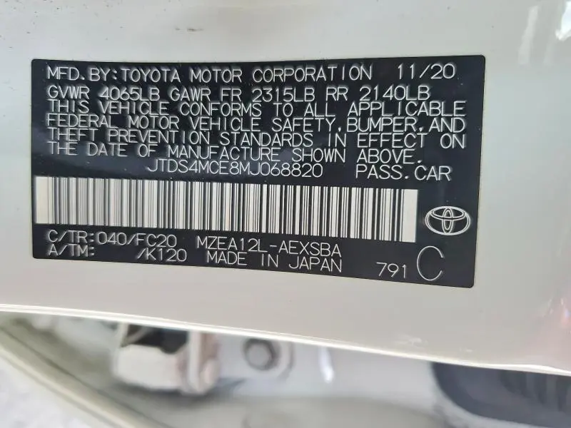 2021 TOYOTA COROLLA SE  