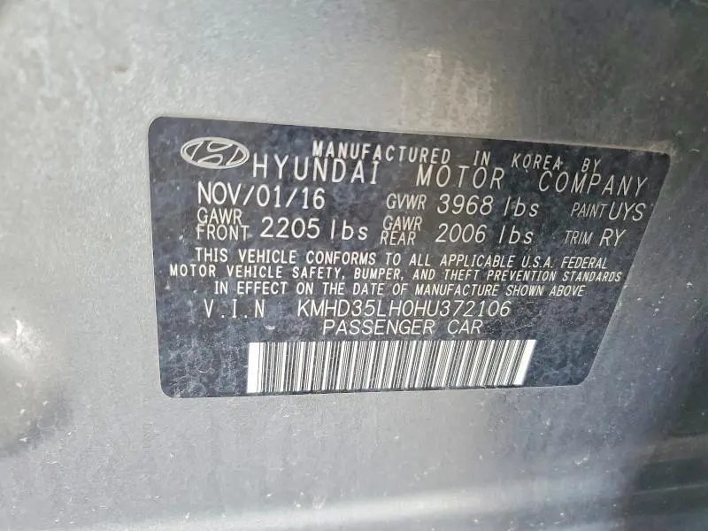 2017 HYUNDAI ELANTRA GT BASE  